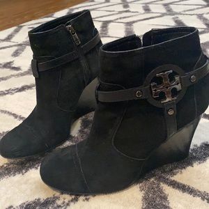 Tory Burch Black Wedge Booties